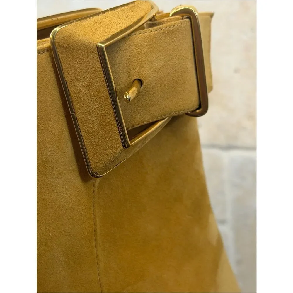 NEW BALMAIN Ocher suede boots $1500